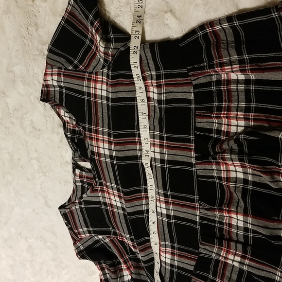 Torrid Womens Shirt Size 2X Plaid Red Black Babydoll Top - Picture 6 of 9